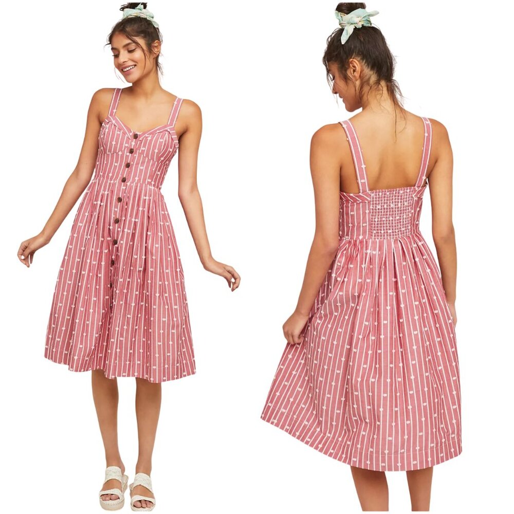 Anthropologie Pink Striped Dress